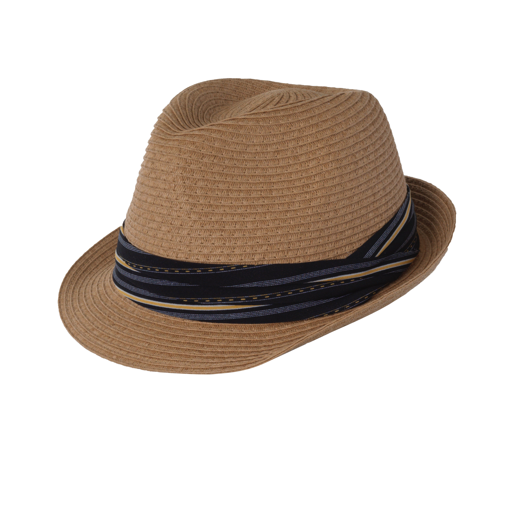 Stripe Band Fedora Toast / Medium