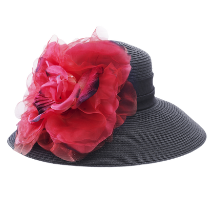 Silk Rose Lampshade Natural/Navy