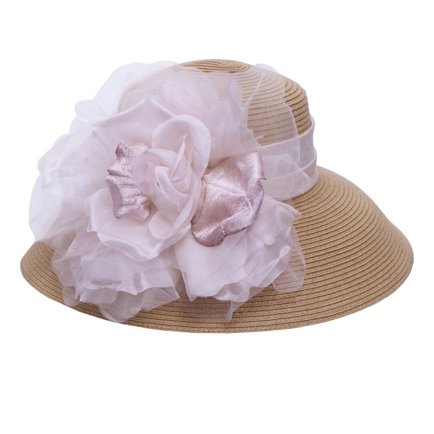 Silk Rose Lampshade Natural/Navy