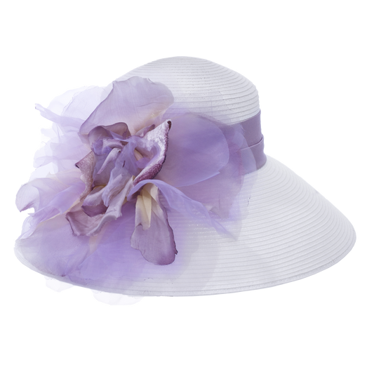 Silk Rose Lampshade Natural/Navy