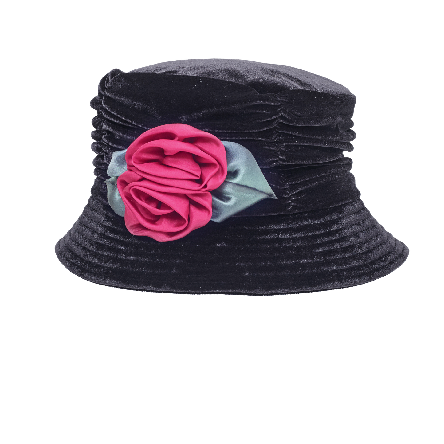Silk Rose Holiday Cloche Black