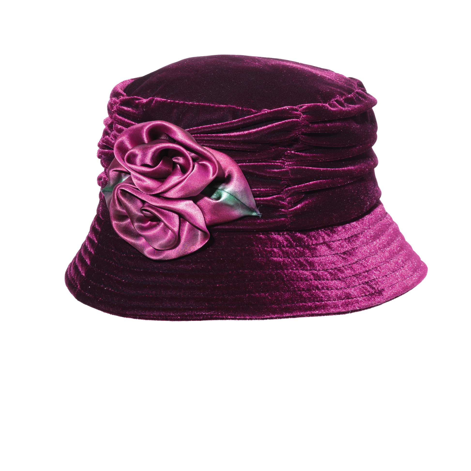 Silk Rose Holiday Cloche Burgundy