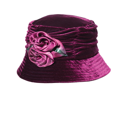 Silk Rose Holiday Cloche Burgundy