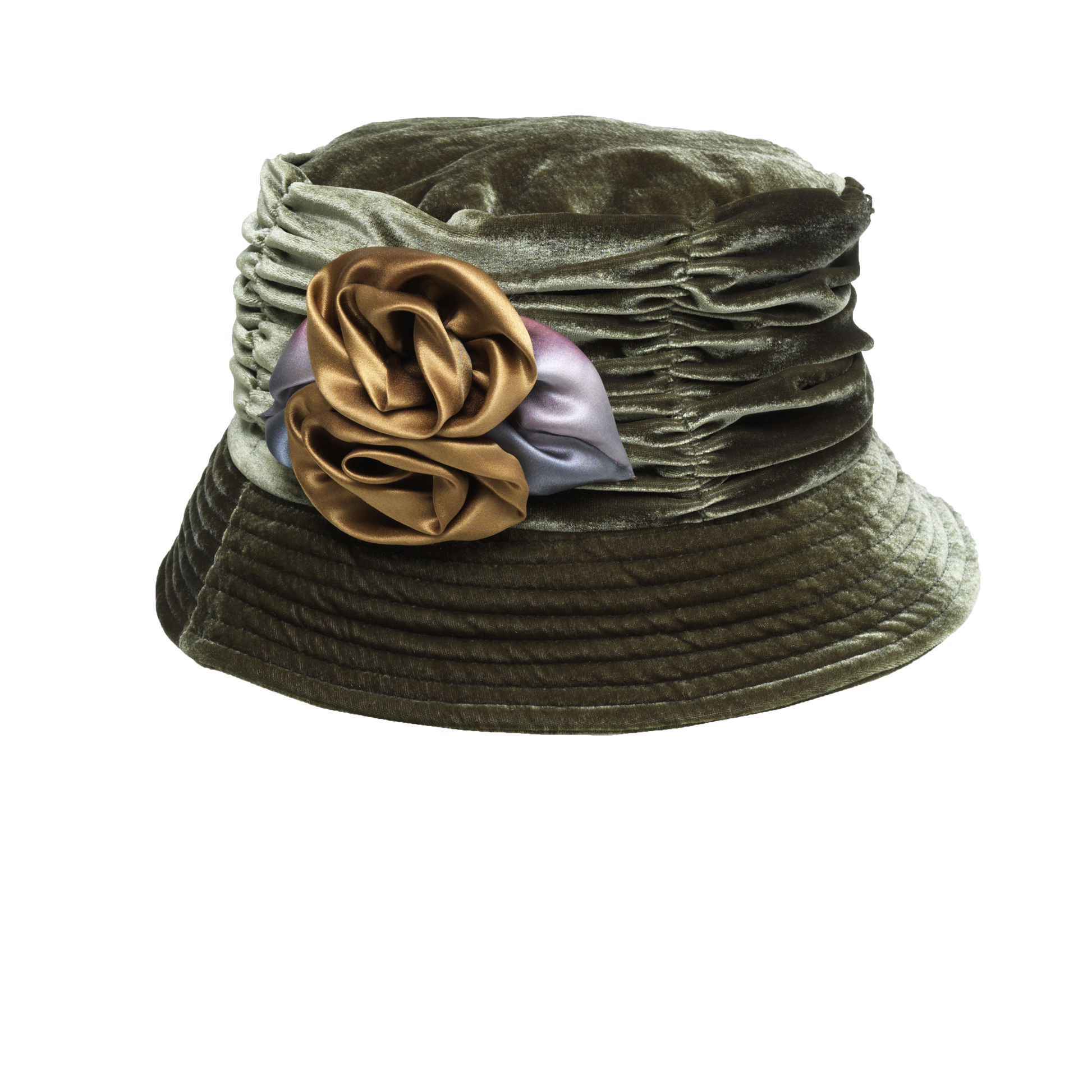 Silk Rose Holiday Cloche Olive