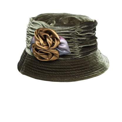 Silk Rose Holiday Cloche Olive