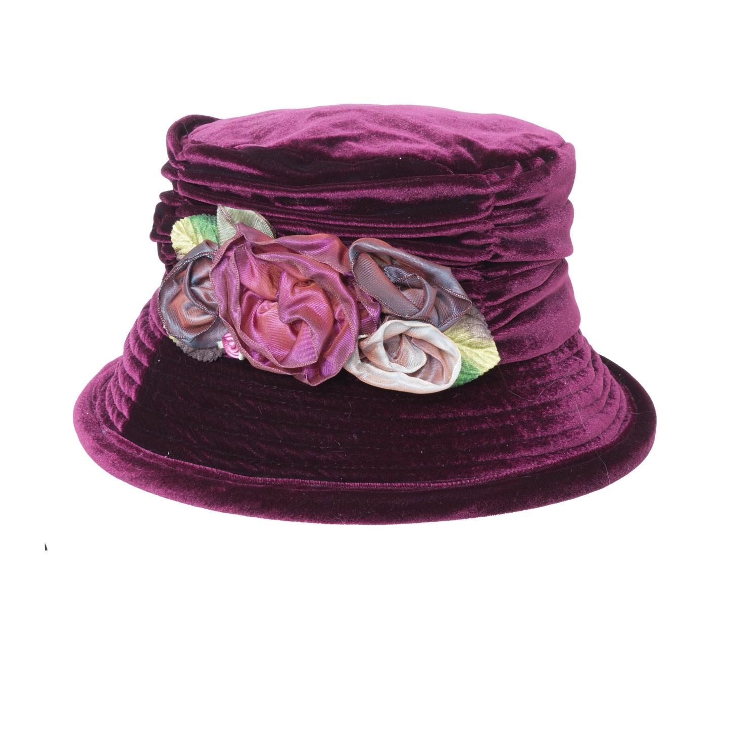 Silk Rose Holiday Cloche Plum