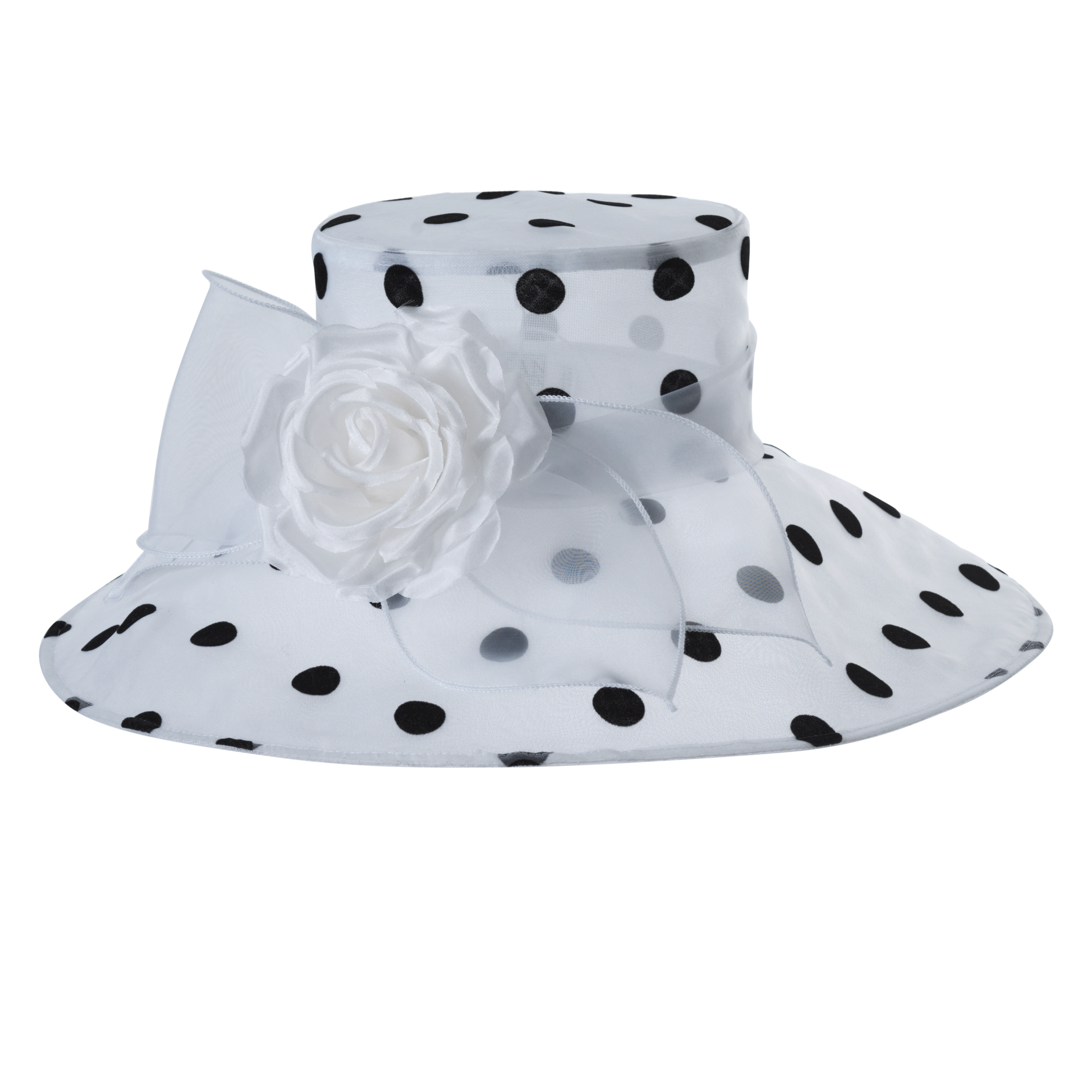 Polka Dot Organza Hatter Black