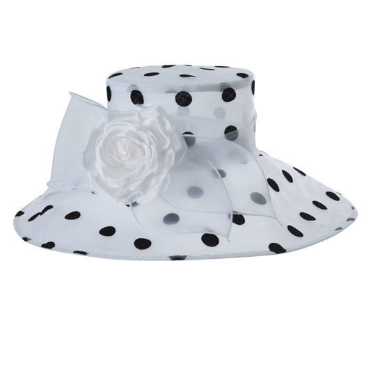 Polka Dot Organza Hatter Black