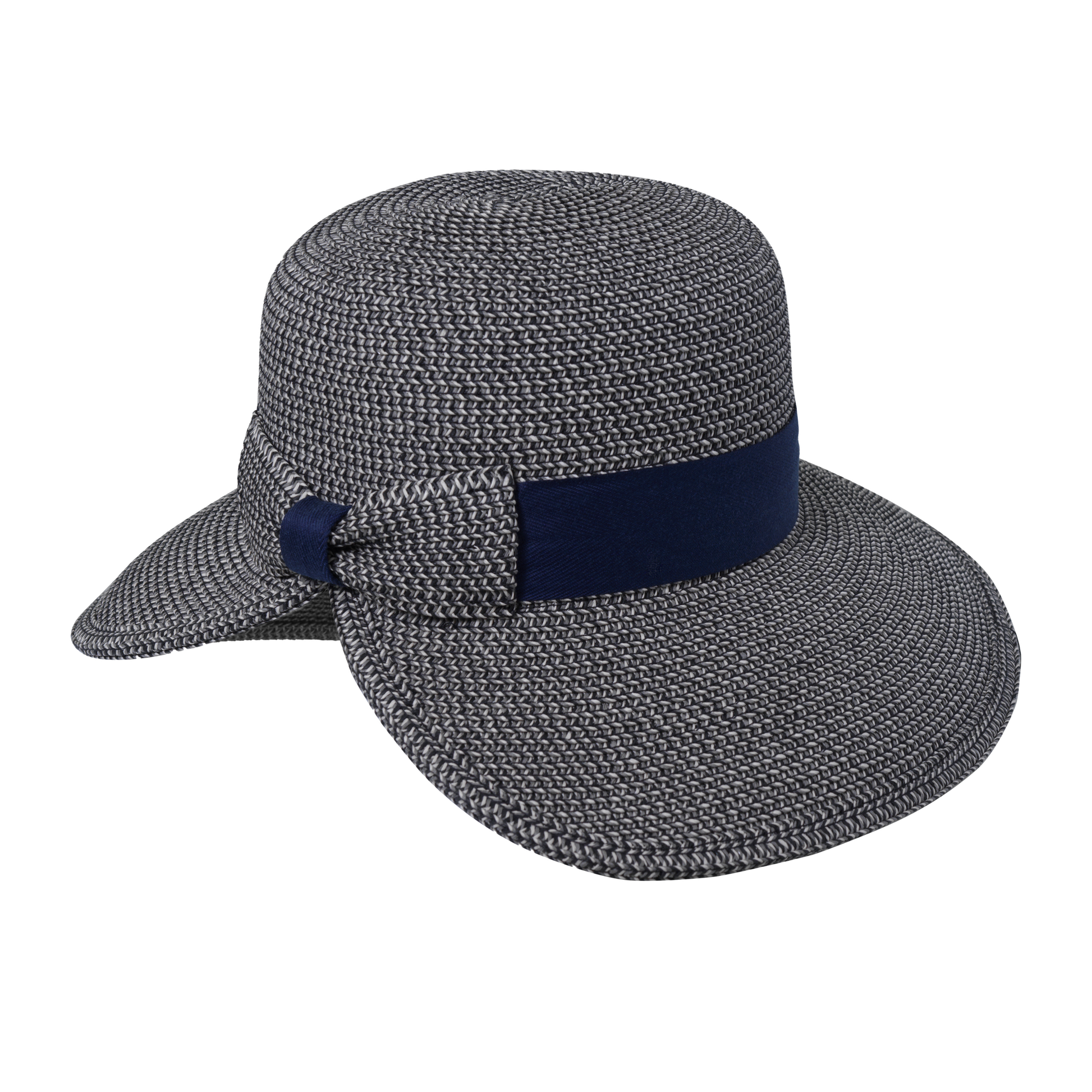 Heather Split Back Cloche Navy