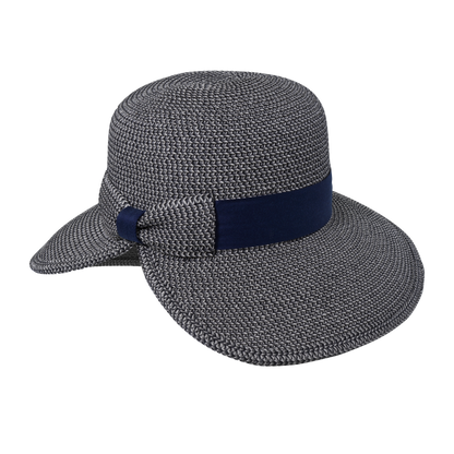 Heather Split Back Cloche Navy