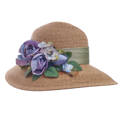 Dried Rose Sunhat Natural/Mauve