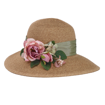 Dried Rose Sunhat Natural/Mauve