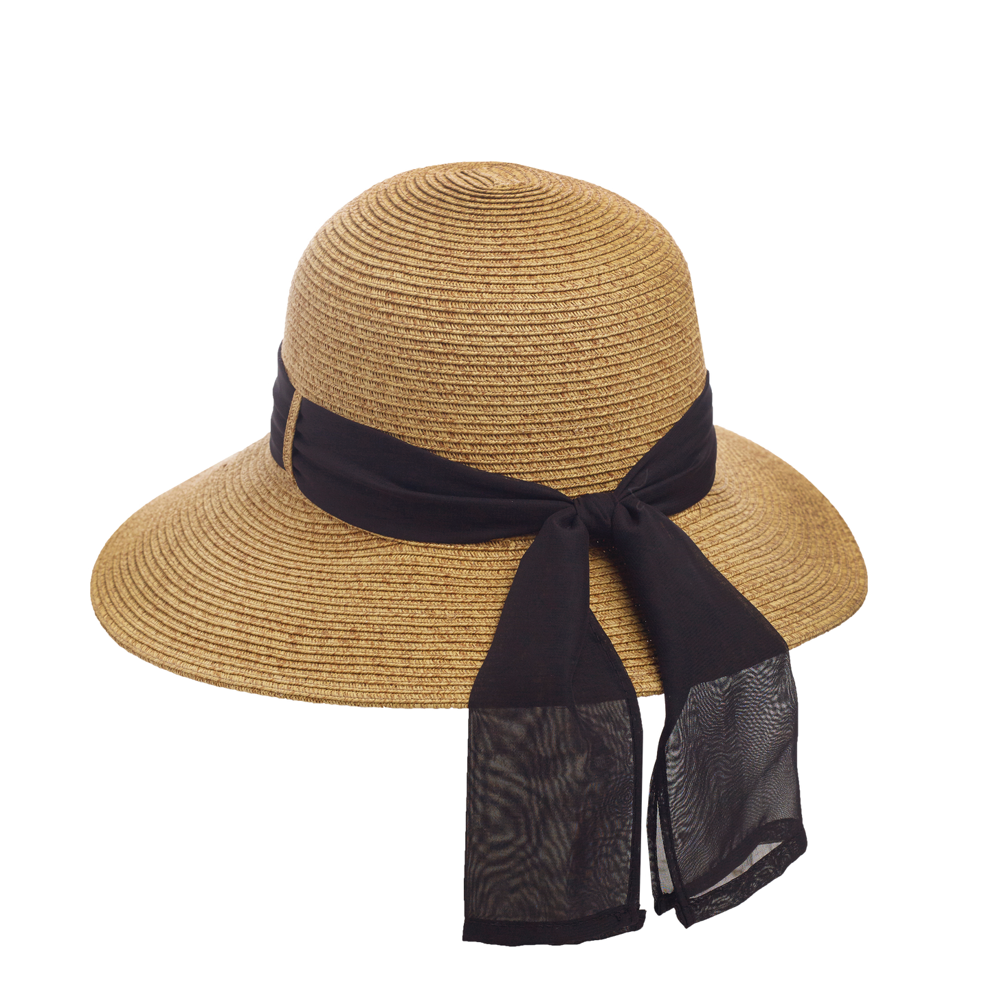 Chiffon Scarf Sunhat Natural/Black