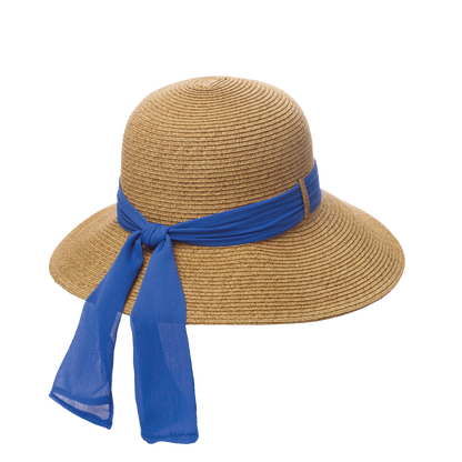 Chiffon Scarf Sunhat Natural/Black