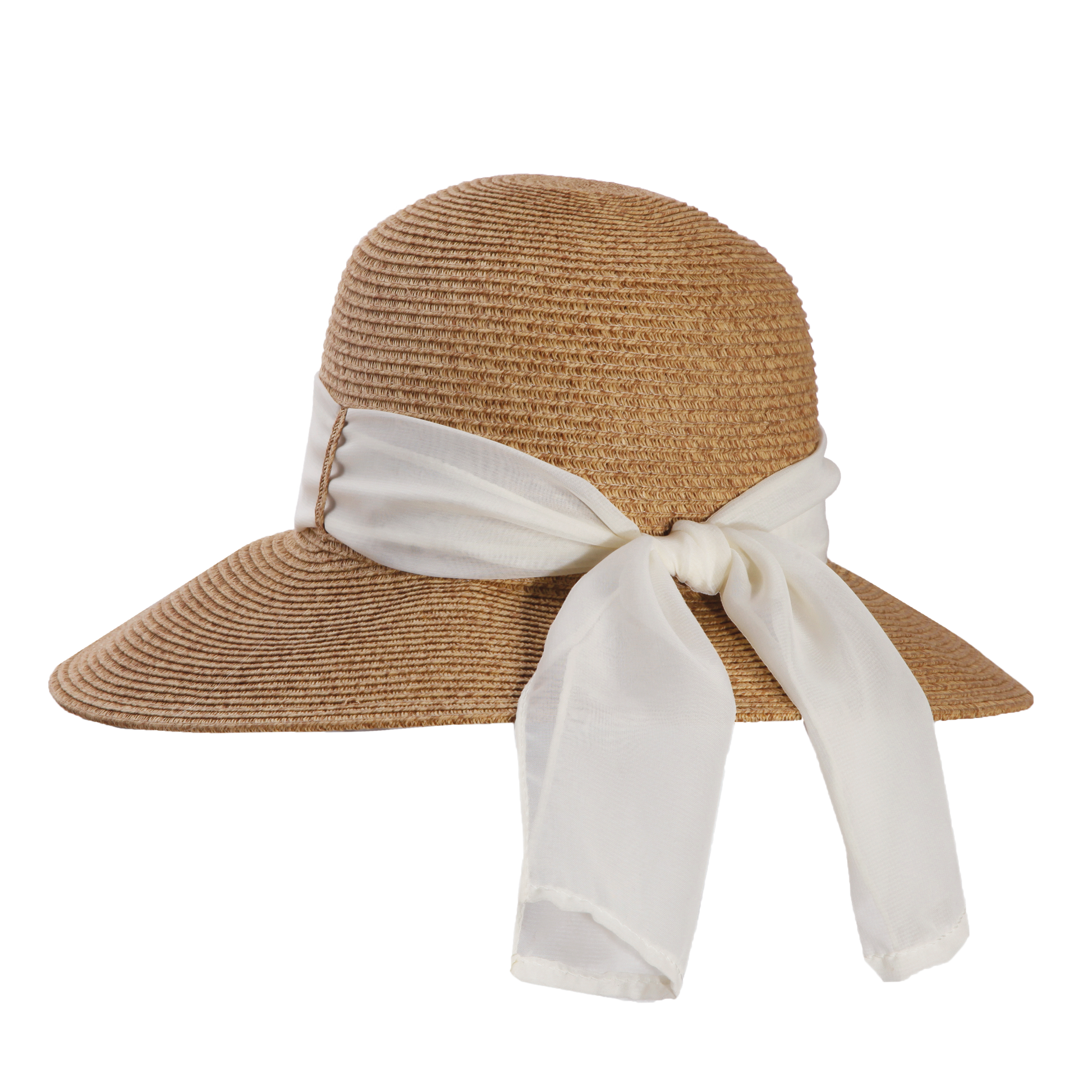 Chiffon Scarf Sunhat Natural/Black