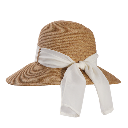 Chiffon Scarf Sunhat Natural/Black