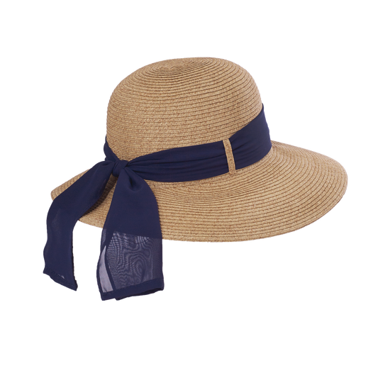 Chiffon Scarf Sunhat Natural/Black