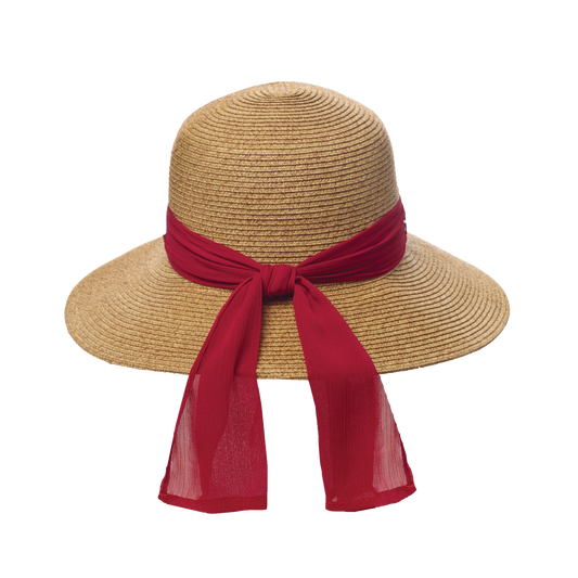 Chiffon Scarf Sunhat Natural/Black
