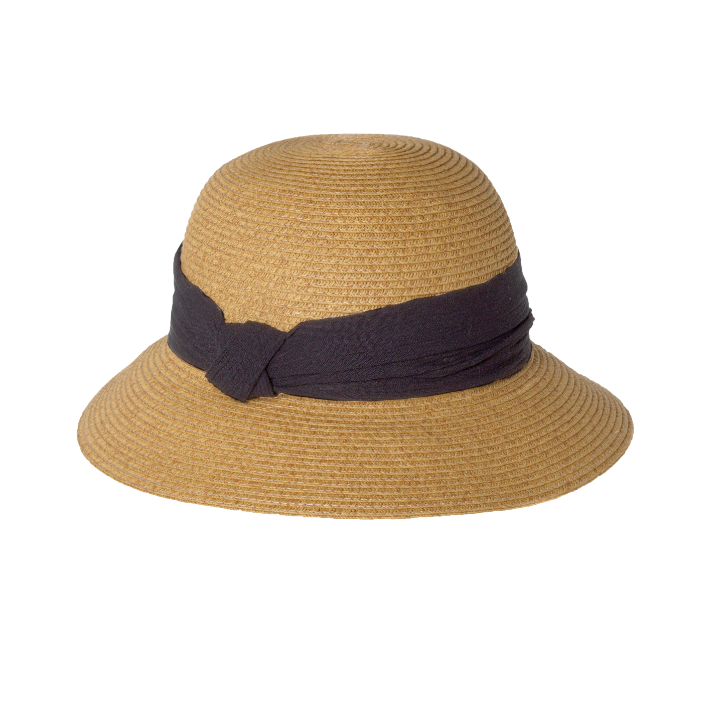 Chiffon Band Cloche Natural/Black