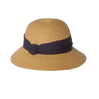 Chiffon Band Cloche Natural/Black