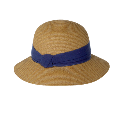 Chiffon Band Cloche Natural/Black