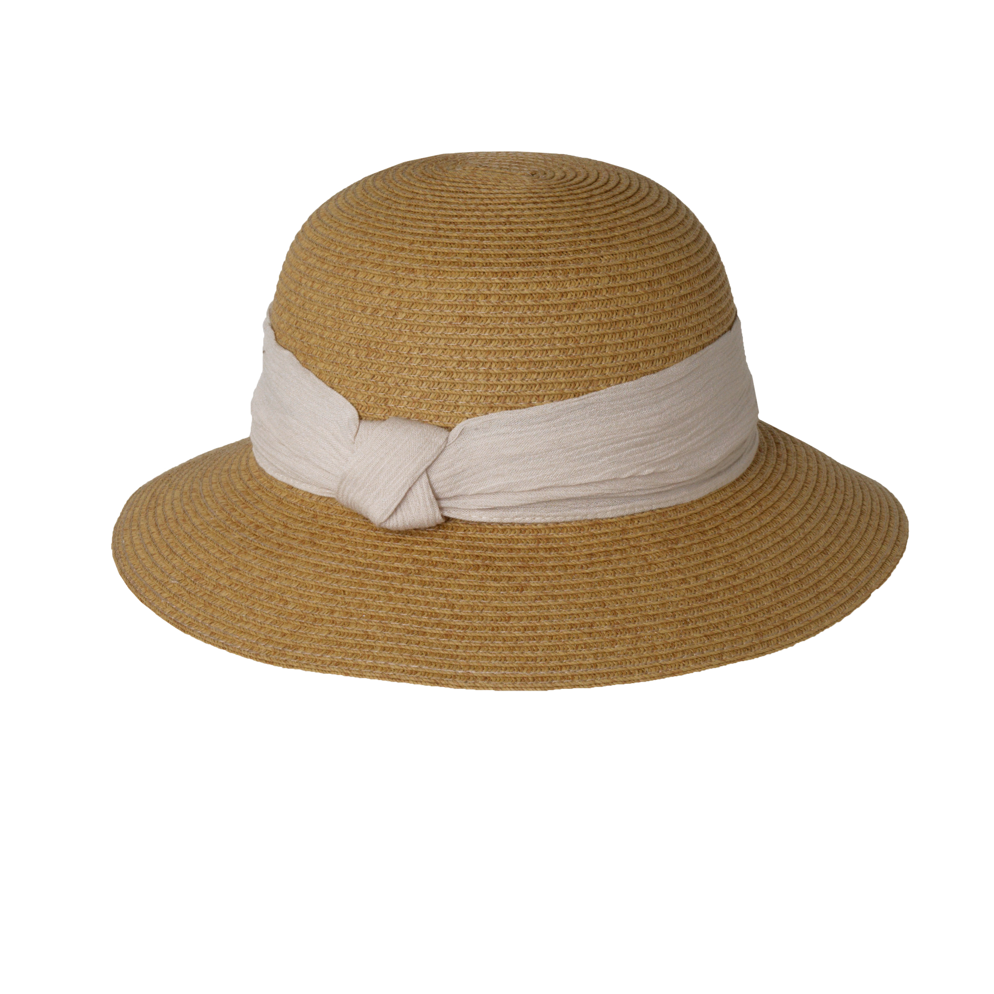Chiffon Band Cloche Natural/Black