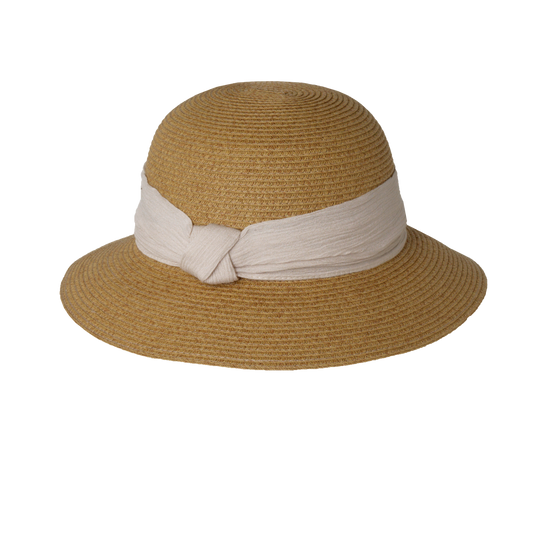 Chiffon Band Cloche Natural/Black