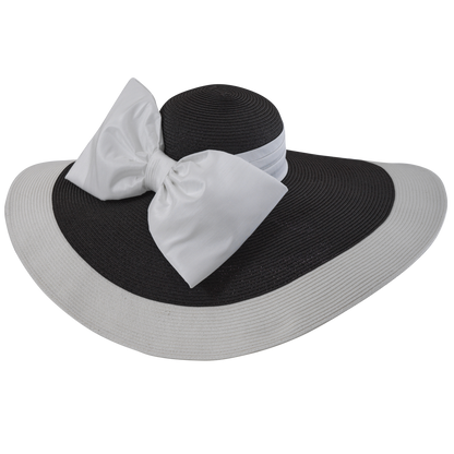 Two Tone 8"Brim Spectator Black/White