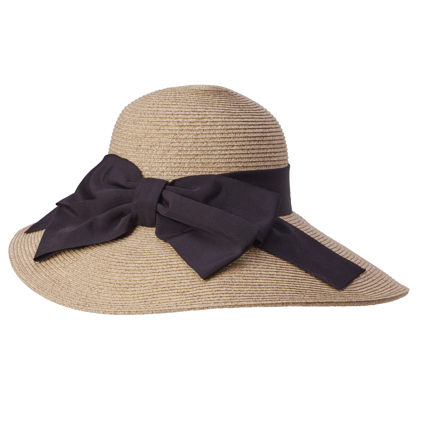 Side Bow Packable Sunhat Natural/Black