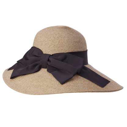 Side Bow Packable Sunhat Natural/Black