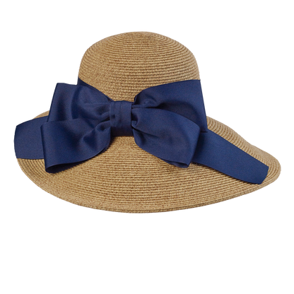 Side Bow Packable Sunhat Natural/Navy