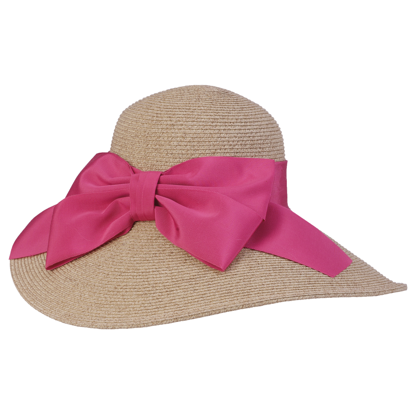 Side Bow Packable Sunhat Natural/Pink