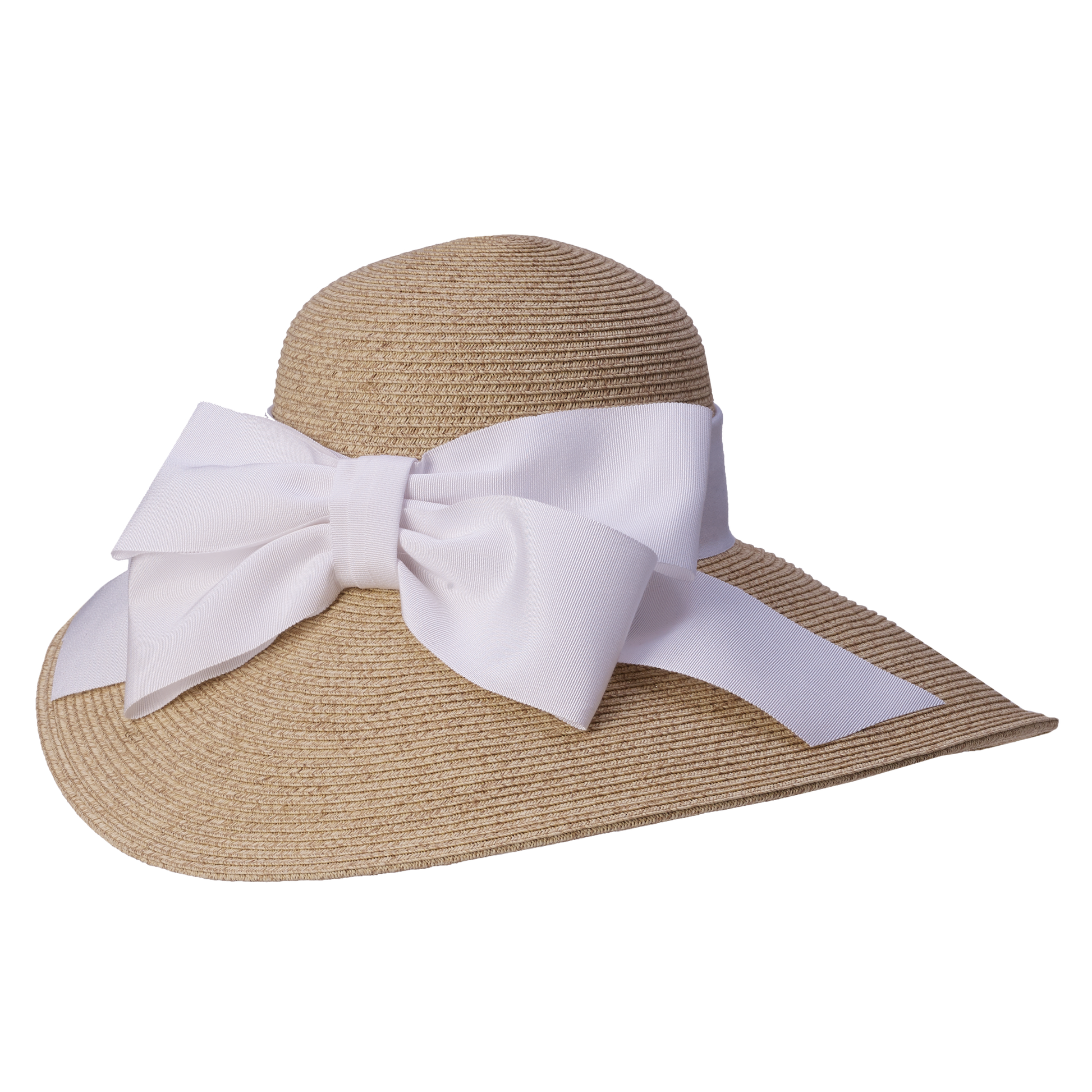 Side Bow Packable Sunhat Natural/White