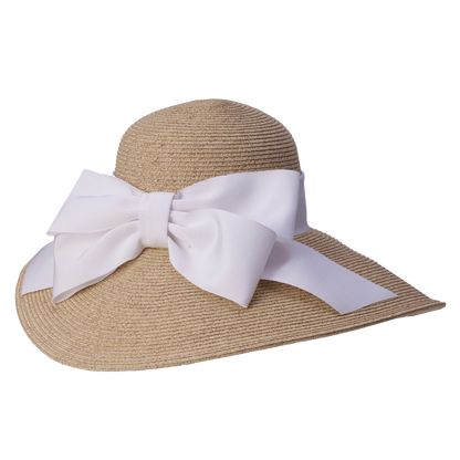 Side Bow Packable Sunhat Natural/White