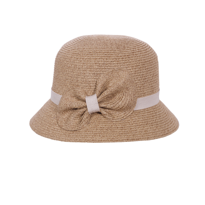 Heather Bow Cloche Natural/Red