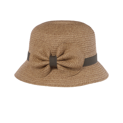 Heather Bow Cloche Natural/Red