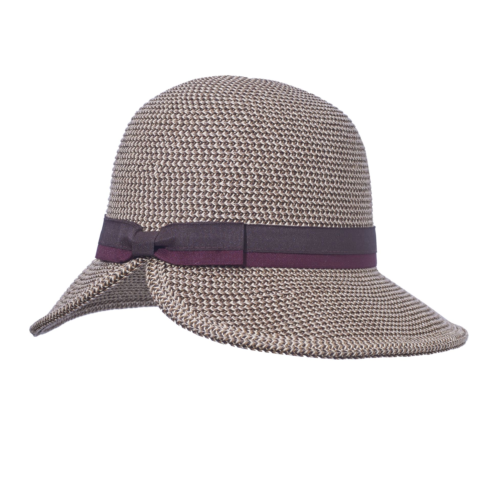 Packable Straw Flapper Natural/Navy
