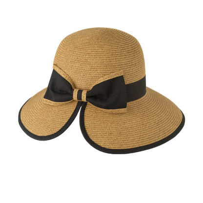 Split Back Sunhat Natural/Black