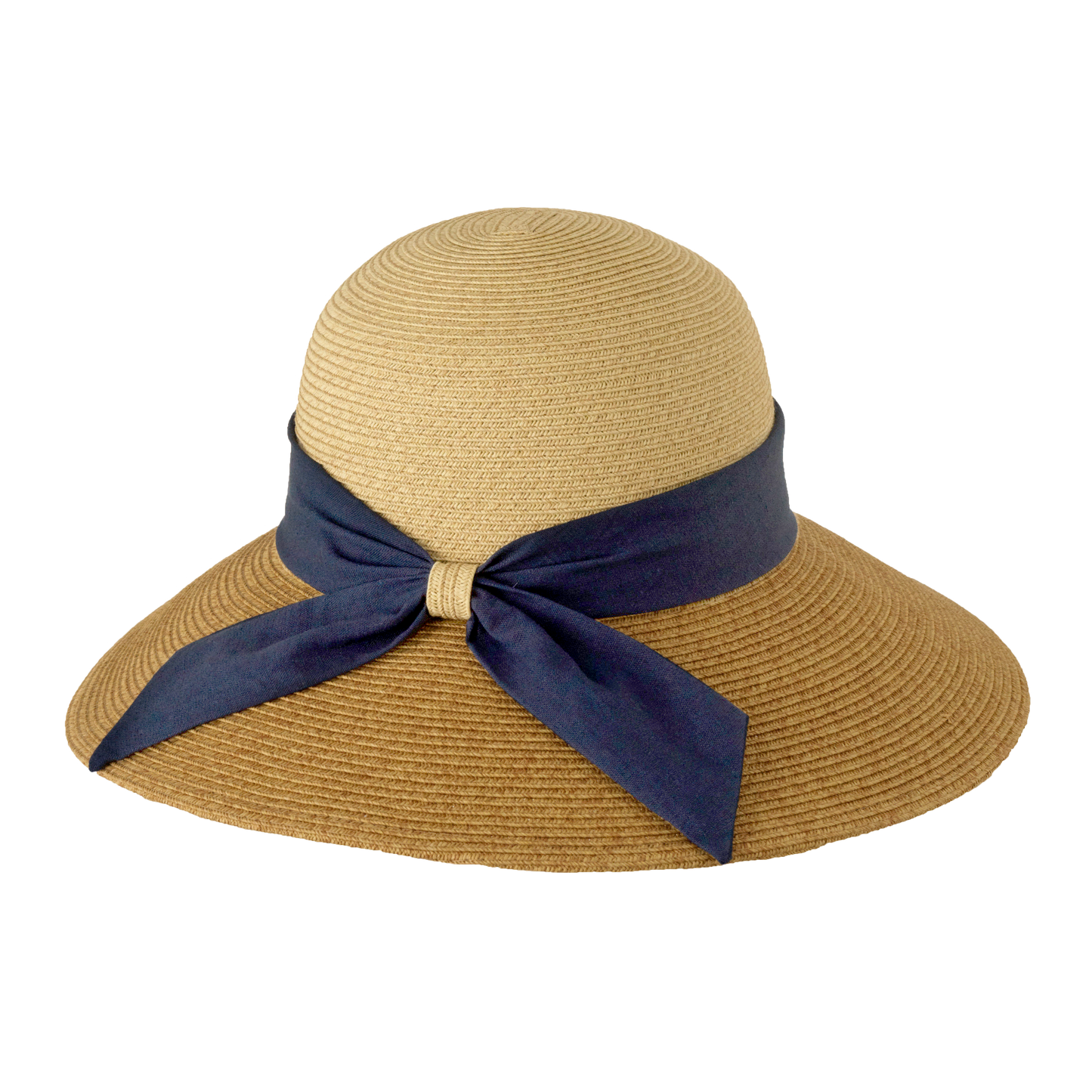 Linen Trim Sunhat Natural/Navy