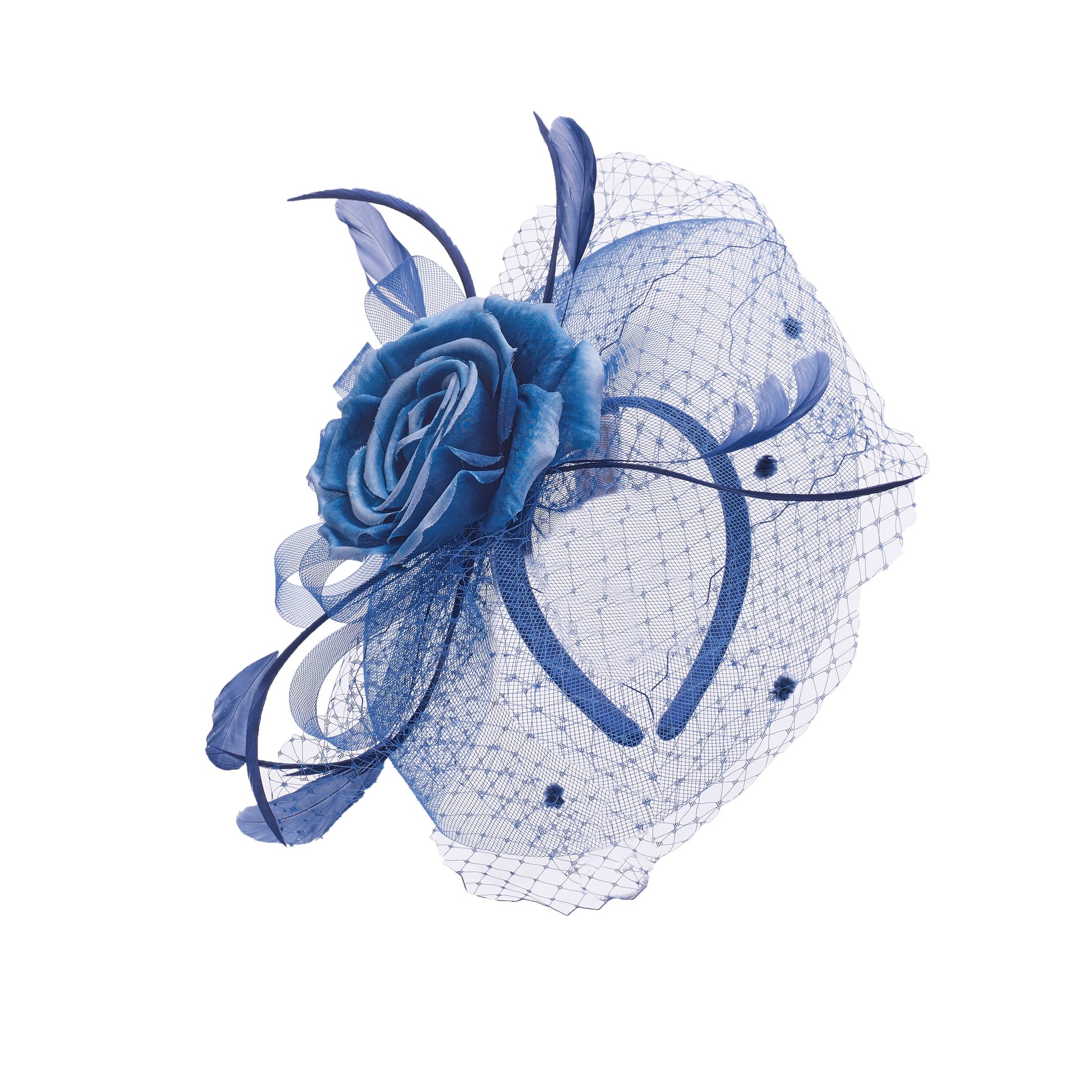 Silk Rose Fascinator Navy