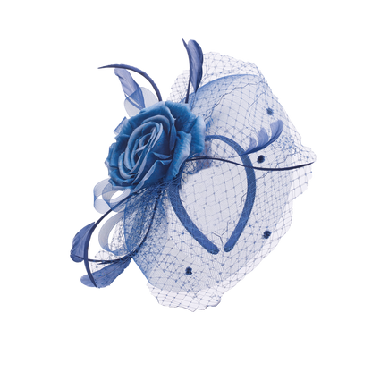 Silk Rose Fascinator Navy