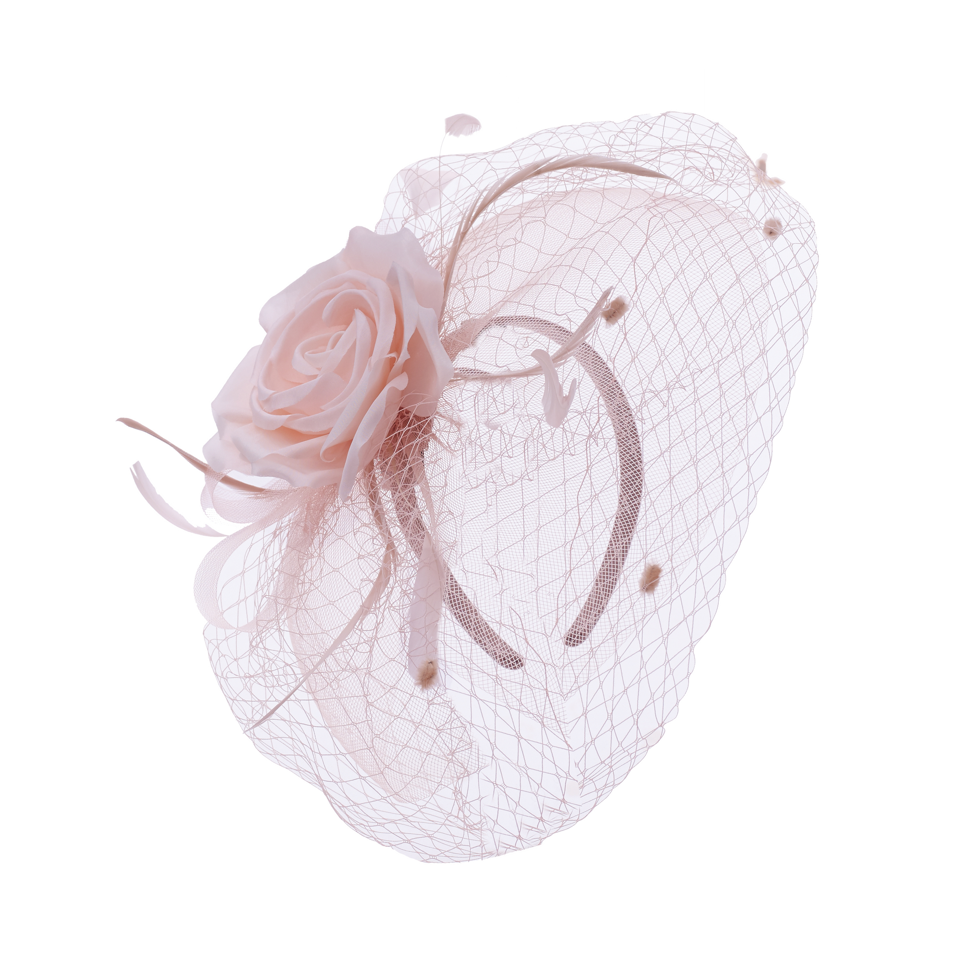 Silk Rose Fascinator Pink