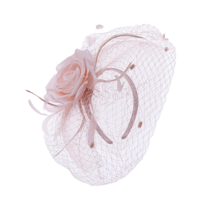 Silk Rose Fascinator Pink