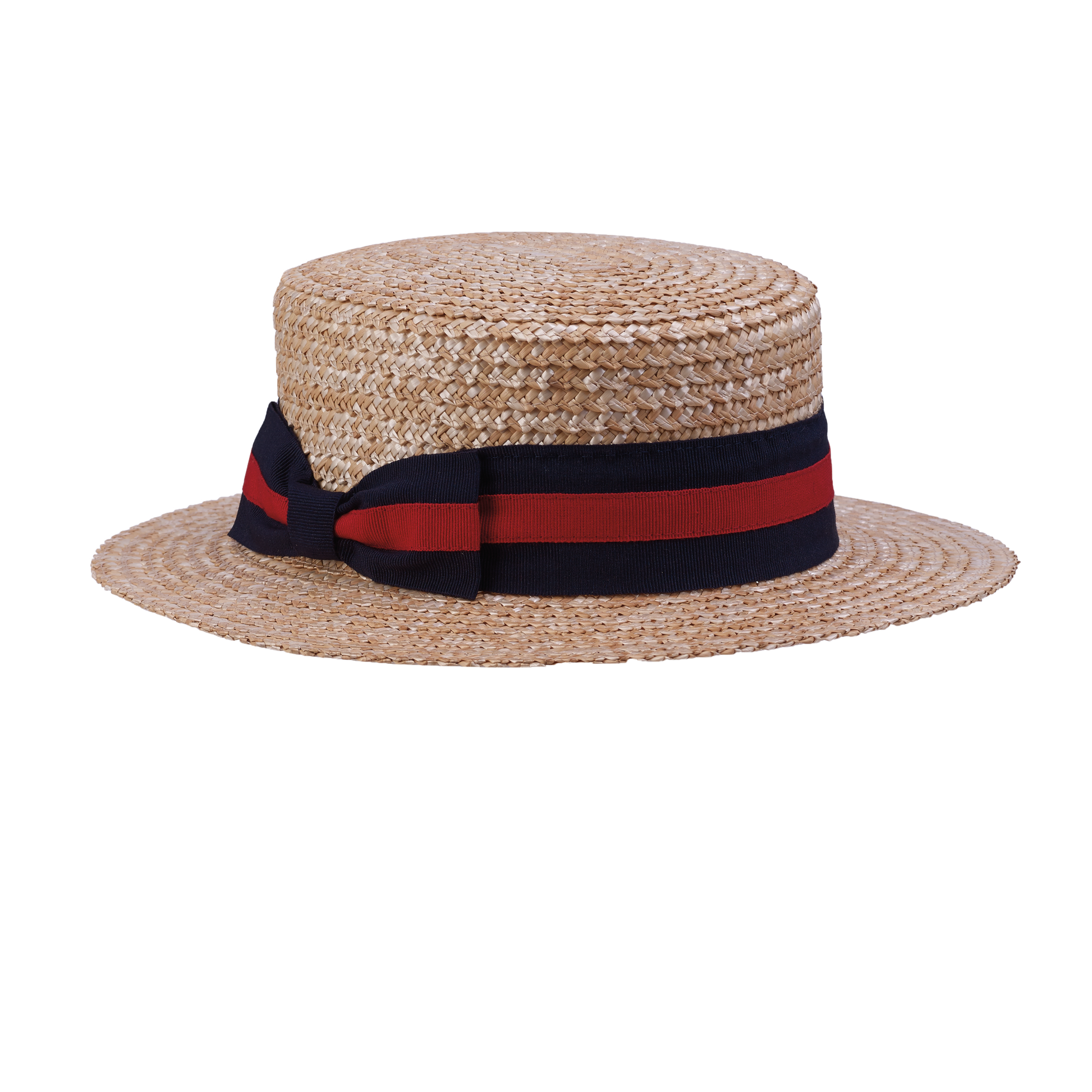 Italian Men's Boater Nat/Navy-Red / XL
