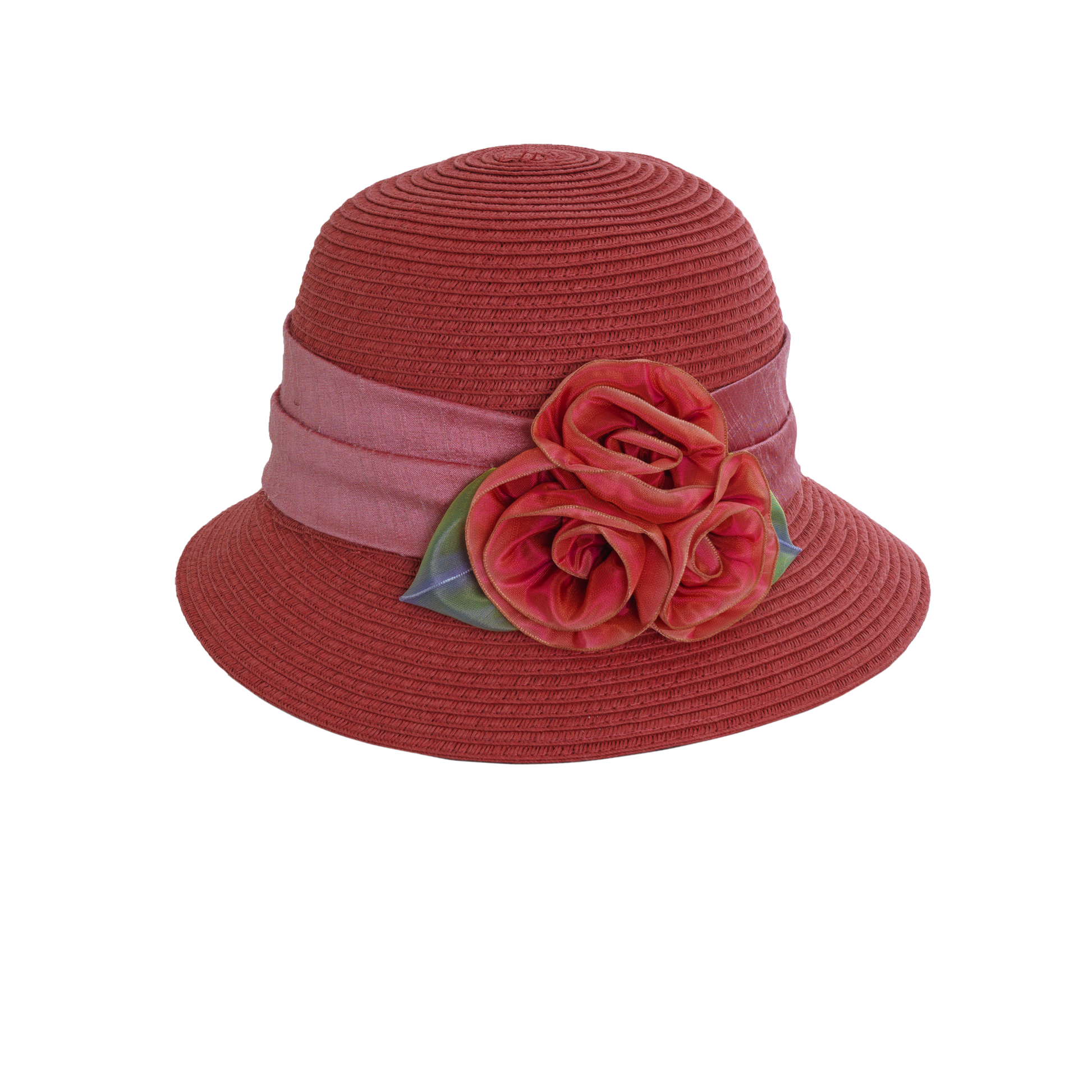Ombre Rose Straw Cloche Mauve