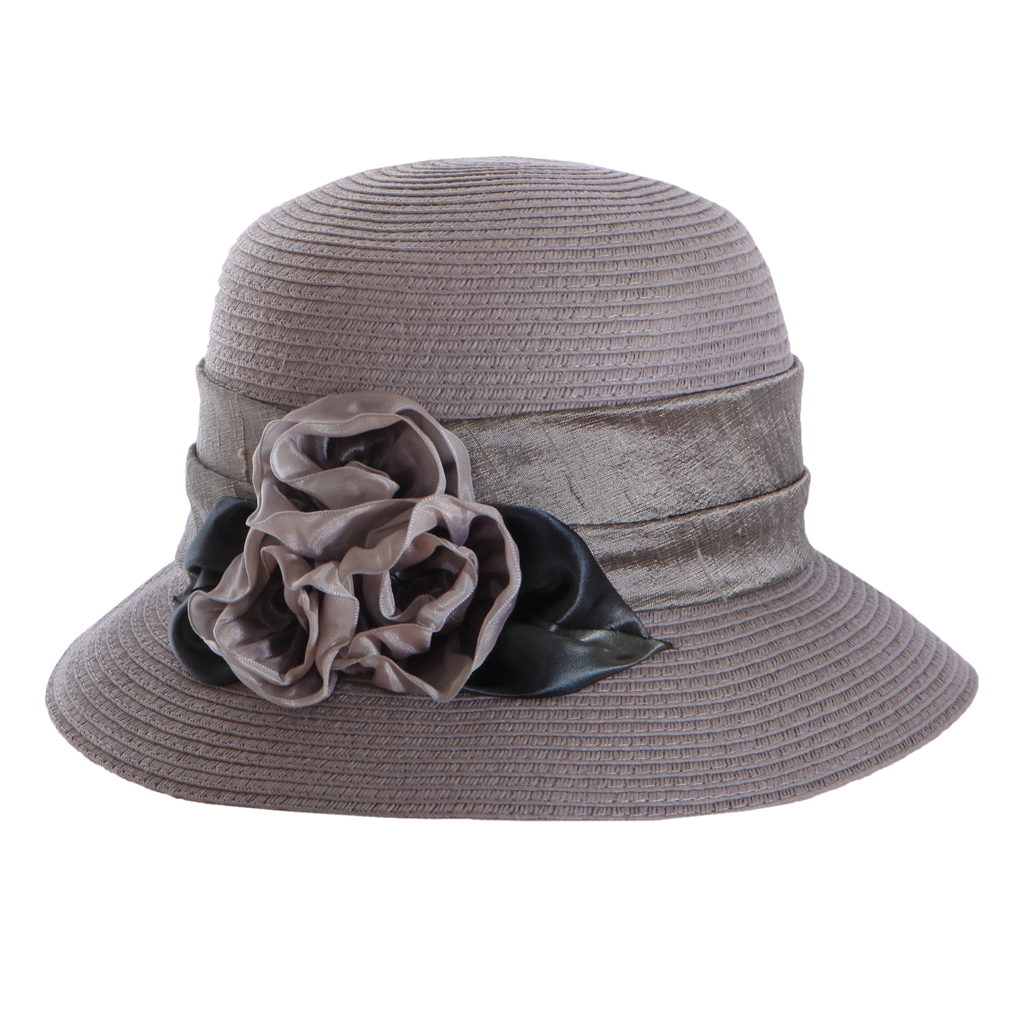 Ombre Rose Straw Cloche Mauve