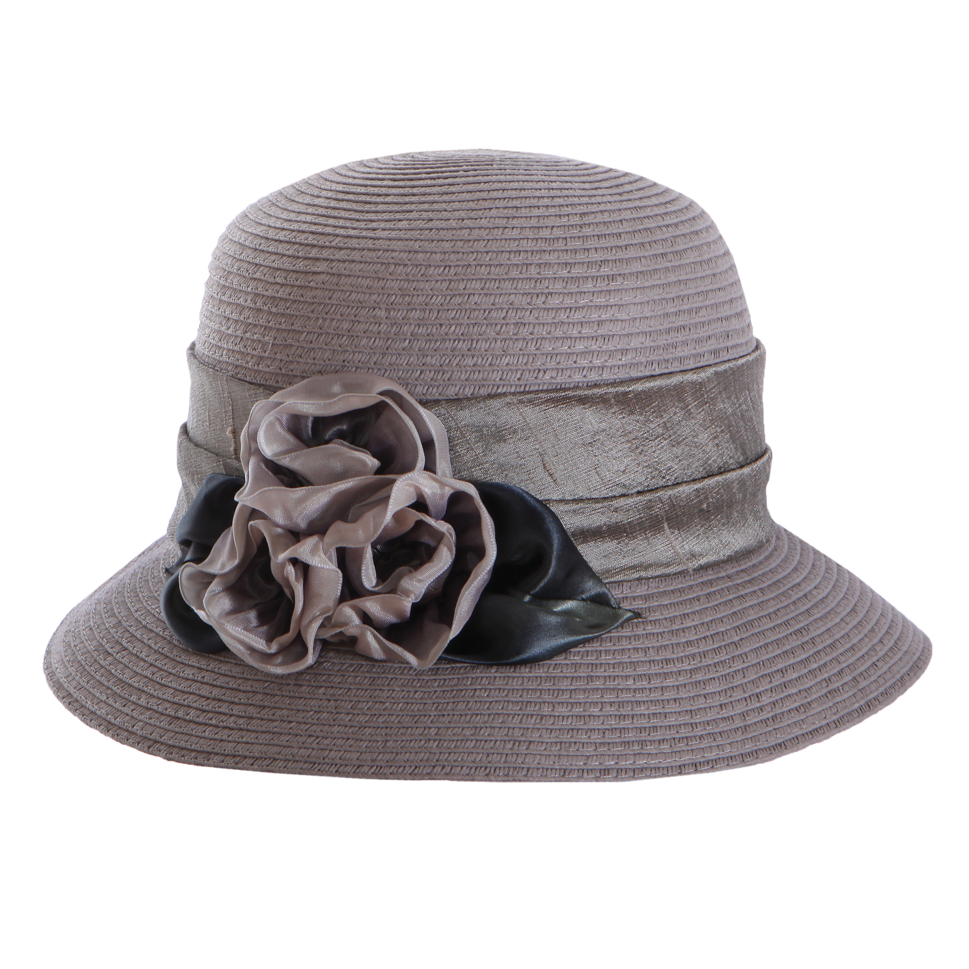 Ombre Rose Straw Cloche Mauve