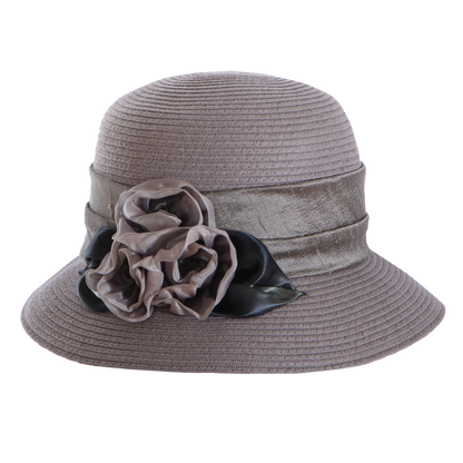 Ombre Rose Straw Cloche Mauve