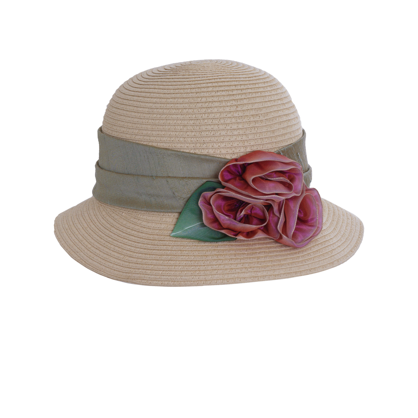 Ombre Rose Straw Cloche Mauve