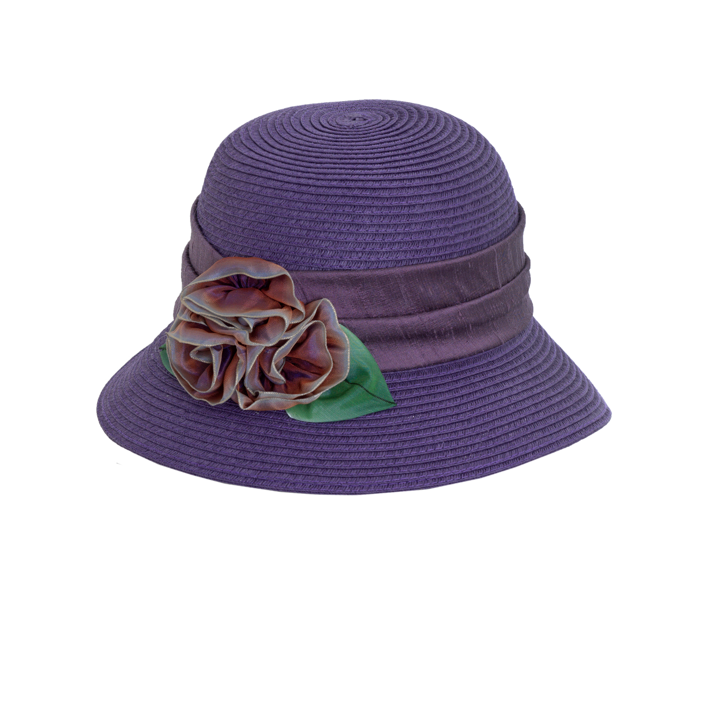 Ombre Rose Straw Cloche Mauve